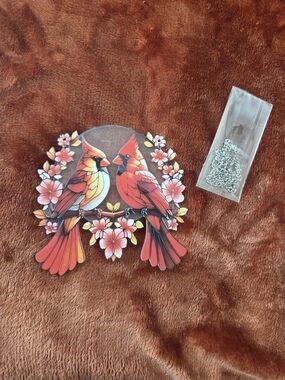 Cardinal Bird Wall Decor Hanging Ornament - Red